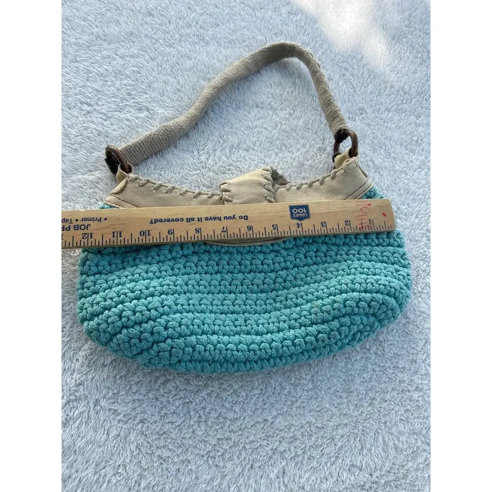 Vintage Tommy Hilfiger Hobo Bag Purse Woven Canvas Blanket Stitch Y2K Torebka